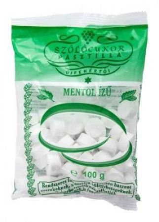 Szőlőcukor pasztilla mentol zacskós, 100 g