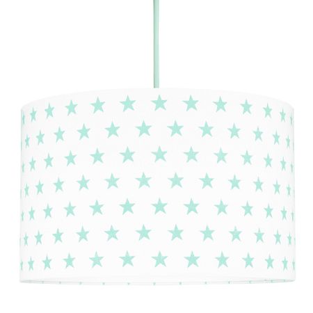 Textil függőlámpa - csillagok - mentazöld