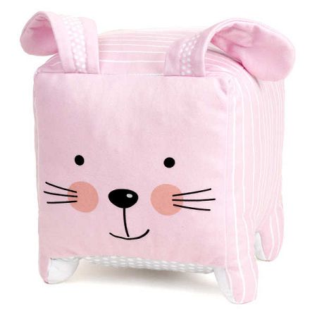 Textil játék nyuszi - rózsaszín