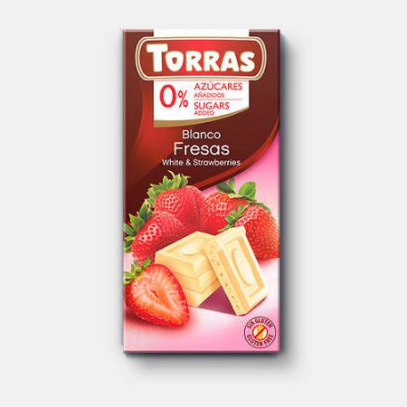 Torras fehércsokoládé epres, 75 g