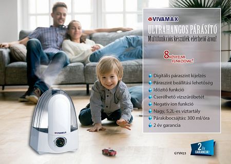 Ultrahangos párásító 7 kényelmi funkcióval