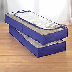 2 db cipzáras tároló ágy alá - kék színben