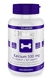 Bioheal Kalcium 500mg + D3-vitamin + K2-vitamin filmtabletta, 70 db