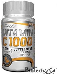 BioTech Vitamin C 1000 bioflavonoiddal és csipkebogyó kivonattal, 250 tabletta