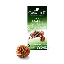 Cavalier tejcsokoládé steviával, 85 g - mogyorókrémes