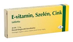 E-vitamin,szelén,cink-tabletta, 40 db