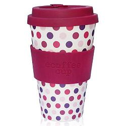 Ecoffee Cup hordozható kávéspohár - Pink Polka, 400 ml