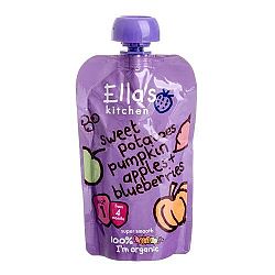 Ella’s Kitchen bébiétel - bio édesburgonyás sütőtökpüré almával és áfonyával, 120 g