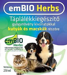 emBIO Táplálékkiegészítő kutyák és macskák részére, 250 ml