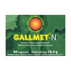 GALLMET-N természetes epesavakat tartalmazó, bélben oldódó étrend-kiegészítő kapszula, 60 db
