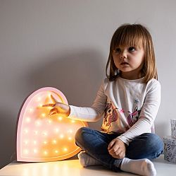 Gyerek fa lámpa LED lámpa Szív - rózsaszín