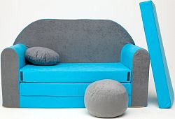 Gyerek kanapé - szürke/kék