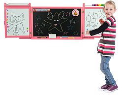 Gyerek kétoldalas fali tábla - rózsaszín