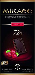 Mikado keserű csoki 72% vörös áfonyával, 100 g
