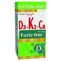 Naturland d3+k2+kálcium forte trió tabl., 30 db
