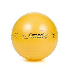 Qmed gimnasztikai labda sárga 45 cm, pumpával
