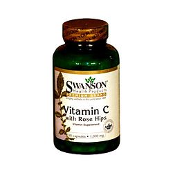 Swanson 1000 mg C-vitamint és csipkebogyót tartalmazó kapszula, 90 db