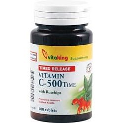 Vitaking 500 mg TR C-vitamint és csipkebogyót tartalmazó tabletta, 100 db