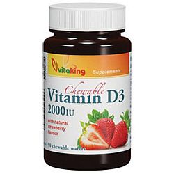 Vitaking D3-vitamin 2000NE epres ízű rágótabletta, 90 db