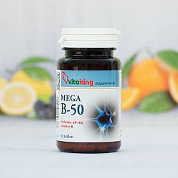 Vitaking MegaB50, 25mg B6-al, 60 db tabletta