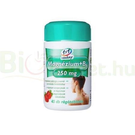1×1 Vitaday magnézium + B6-vitamin rágótabletta, 45 db