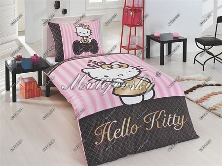 Ágyneműhuzat Hello Kitty - gold