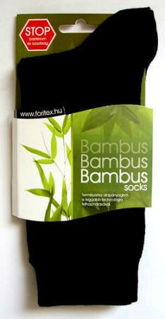 Bambusz zokni, fekete 36-39