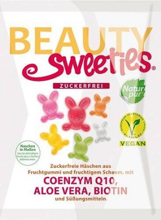 Beauty Sweeties gluténmentes vegán gumicukor nyuszik, 125 g