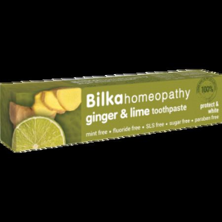 Bilka Homeopathy Gyömbér & Lime ízű fehérítő fogkrém SLS-mentes, 75 ml