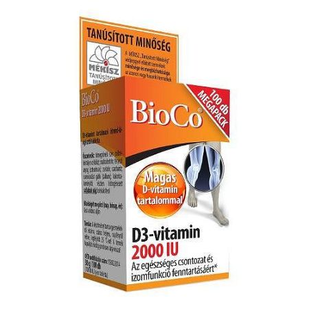 Bioco d3-vitamin 2000 ne tabletta, 100 db