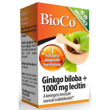 BioCo Ginkgo Biloba+Lecitin 1000mg Megapack, 90 db kapszula