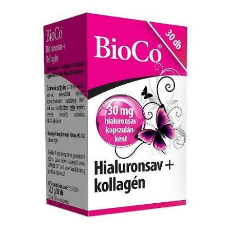 BioCo Hialuronsav 30mg+Kollagén kapszula, 30 db
