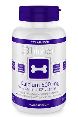 Bioheal Kalcium 500mg + D3-vitamin + K2-vitamin filmtabletta, 70 db