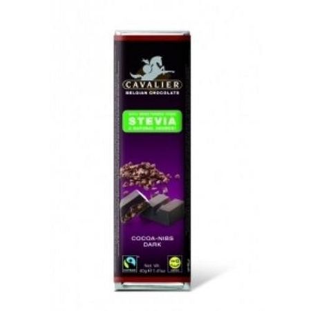 Cavalier étcsokoládé steviával, 40 g - kakaódarabokkal