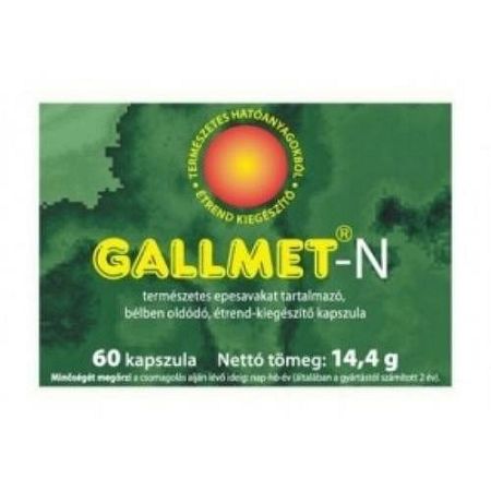 GALLMET-N természetes epesavakat tartalmazó, bélben oldódó étrend-kiegészítő kapszula, 60 db