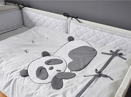 Gyerek 2-részes ágynemű Panda - szürke