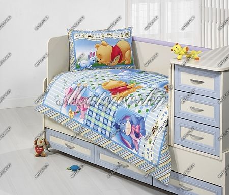 Gyerek ágynemű - Micimackó patchwork