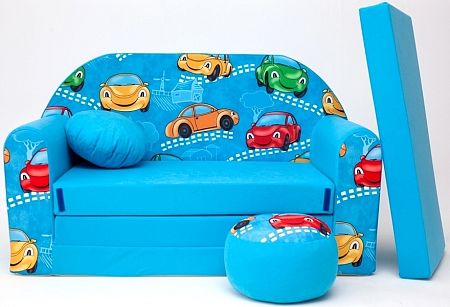 Gyerek kanapé autók 2 - kék