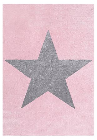 Gyerek szőnyeg STAR rózsaszín-ezüst-szürke