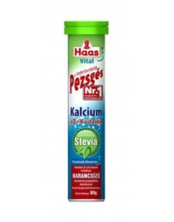 Haas pezsgőtabletta, 20 db - Kalcium+D+K-vitamin Steviával
