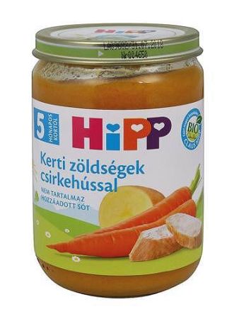 Hipp bébiétel, kerti zöldségek csirkehússal, 190 g