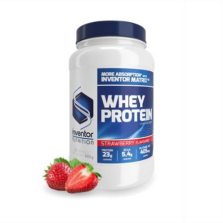 Inventor Nutrition Whey Protein Concentrate, 960 g - Eper ízű
