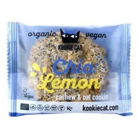 Kookie cat bio vegán keksz chiamag-lemon, 50 g