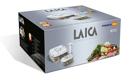 Laica 3db -os prémium vákuumozható doboz szett 2L-es négyzet + 0,5 L-es téglalap doboz + pumpa