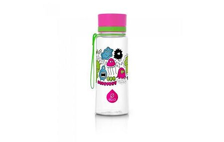 MyEqua BPA-mentes műanyag kulacs, 400 ml - Kis Rózsaszín Szörnyecske