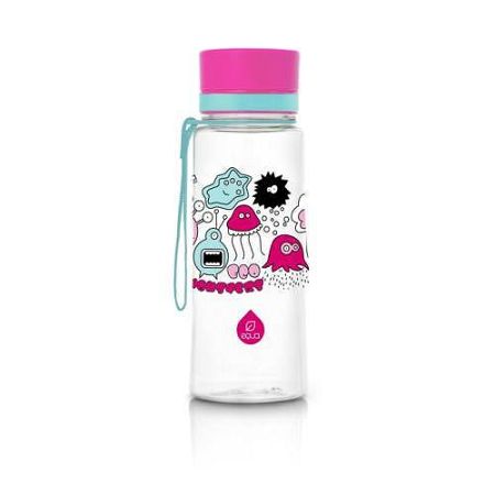 MyEqua BPA-mentes műanyag kulacs, 600 ml - Nagy Rózsaszín Szörnyecske