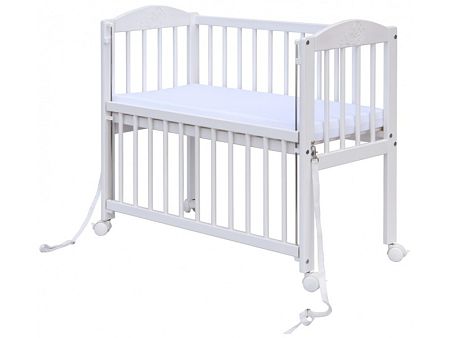 Rácsos babaágy szülői ágyhoz BABY SCARLETT - fehér