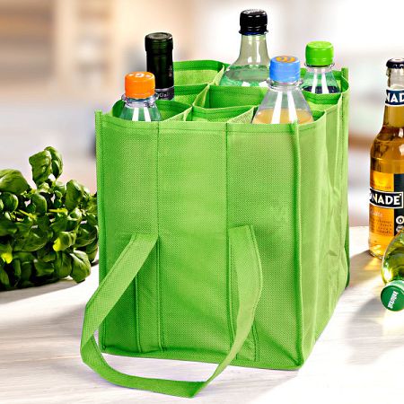 Üvegpalack szállító táska - zöld